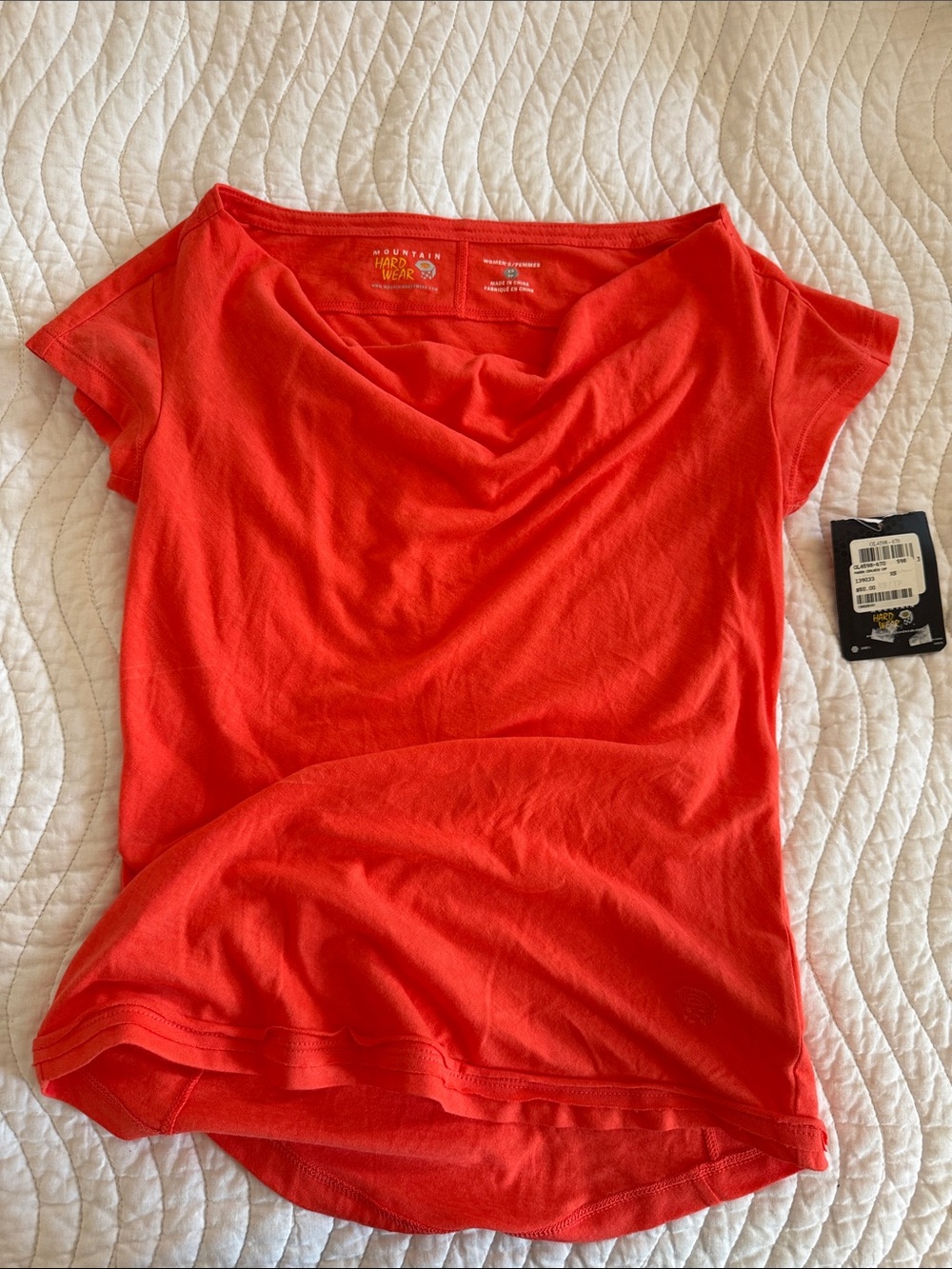 Mountain Hardwear Women's Coral Draped Cowl Neck Short Sleeve Top